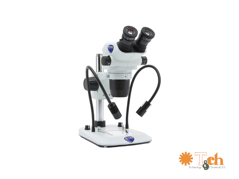 Microscopio binocular con iluminación optika tch szo-5