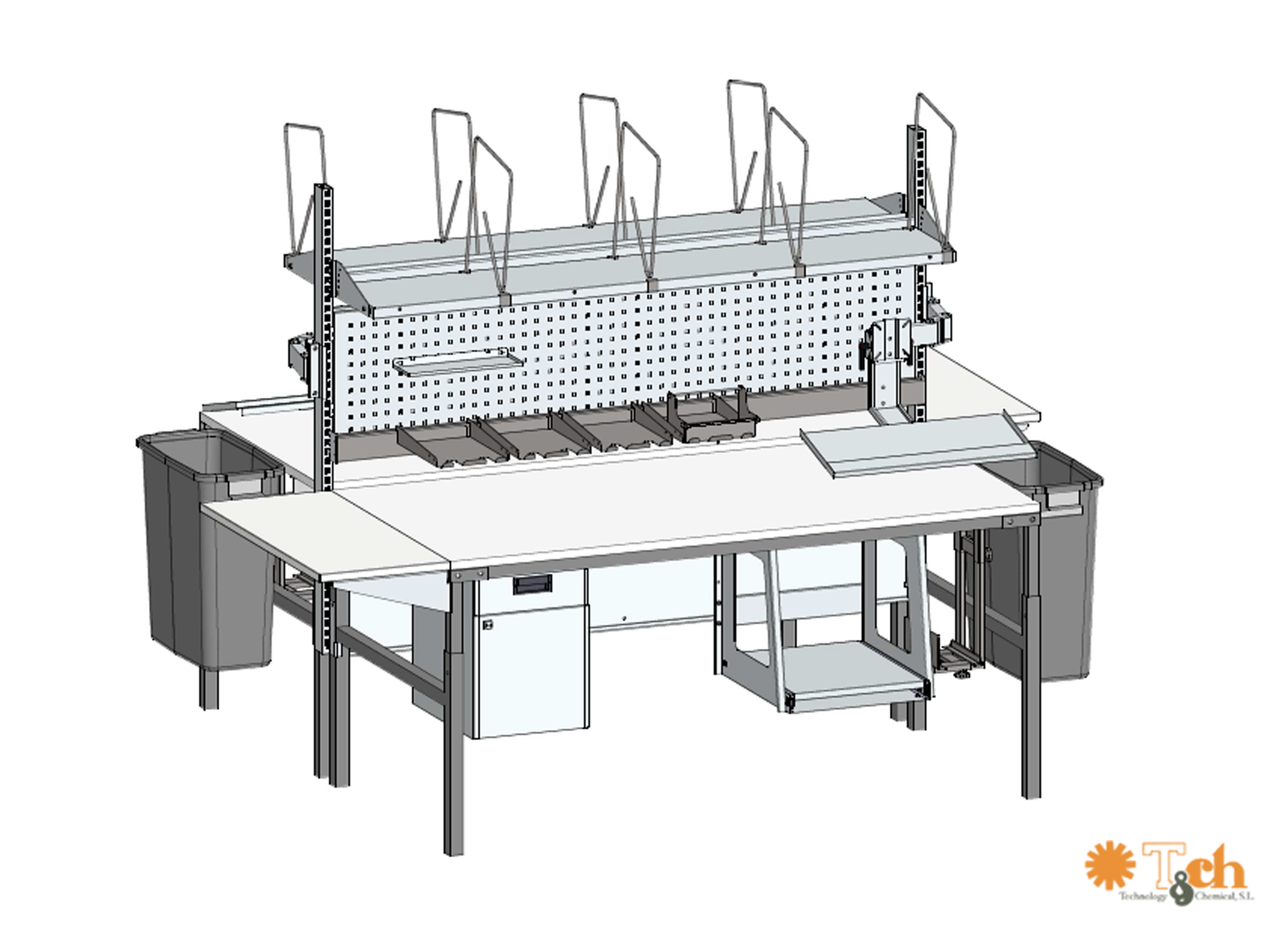 Mesa TP almacén logística empaquetado tch