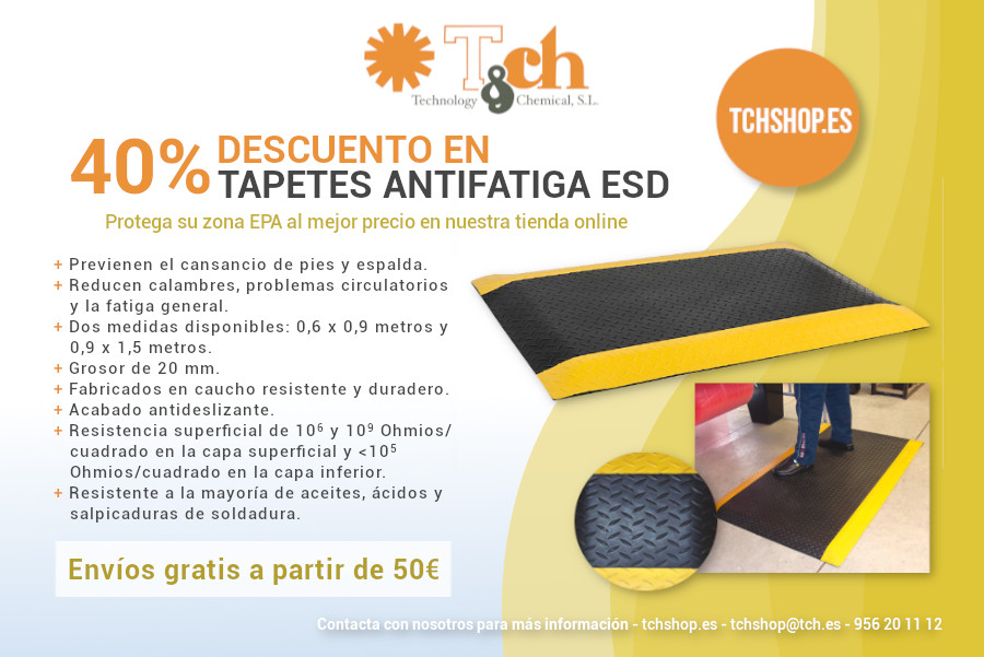 Promoción 40% descuento tapete antifatiga ESD tchshop