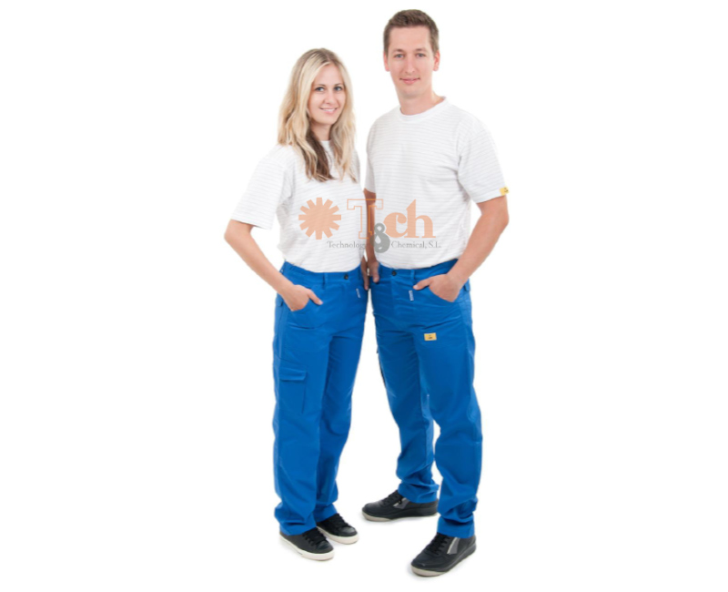 Pantalón ESD unisex | tch.es PT-445-L pantalón largo azul ESD tch cleantex