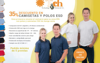 Promoción camisetas y polos ESD tch cleantex