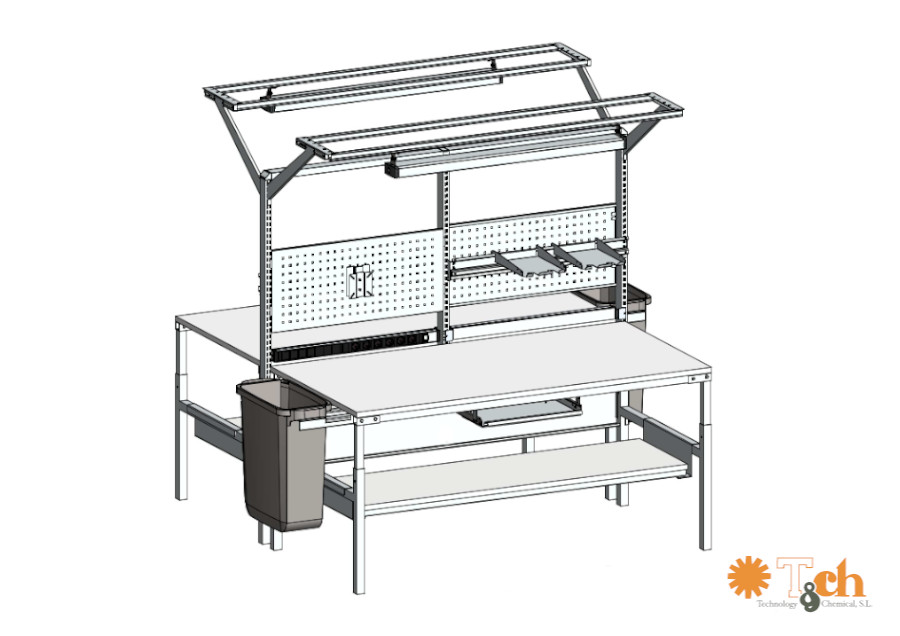 Mesa de trabajo TP configurable para packing y logística