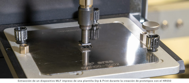 Extracción dispositivo MLF impreso