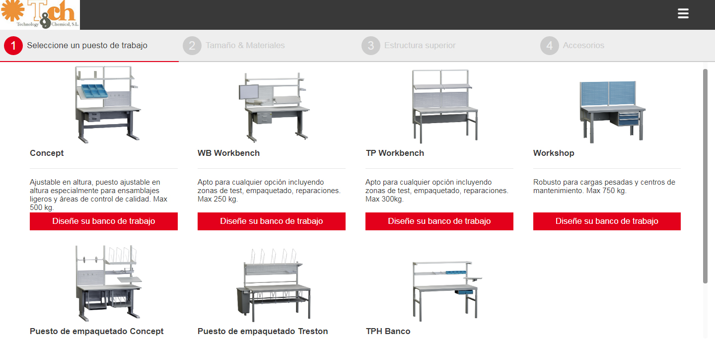 Configurador 3D treston paso 1