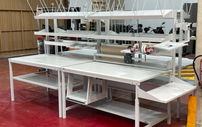 Mesa a medida para packing y logística